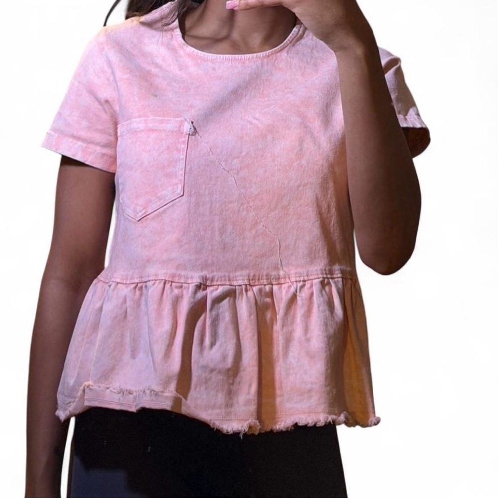 True Craft Peach Tie-Dye Top